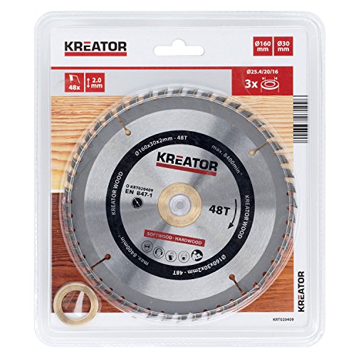 KREATOR KRT020409 - Disco de sierra madera 160mm48d