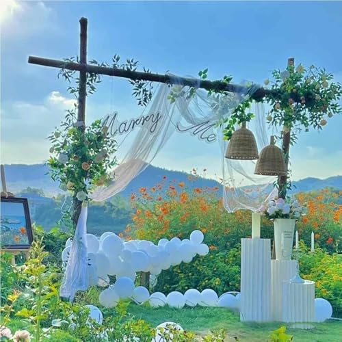 Arco de boda de madera para exteriores, 1,2 x 1,2 m, estante de flores rústicas, para ceremonia, telón de fondo para fotos, decoración de bodas, eventos, cartelería
