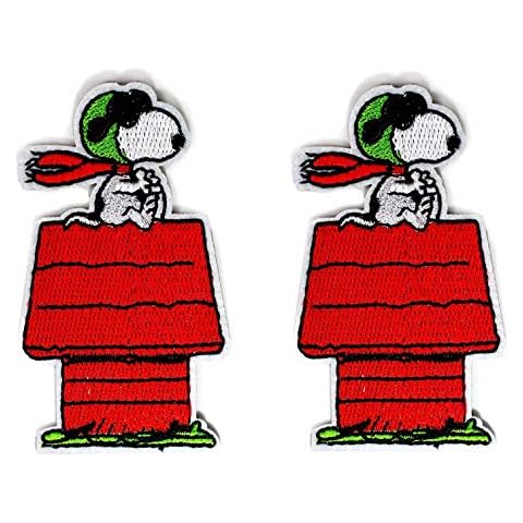 Awesome Patches Cute Dog House Pilot Iron on or Sew on Embroidered Patch 2 pcs Cover