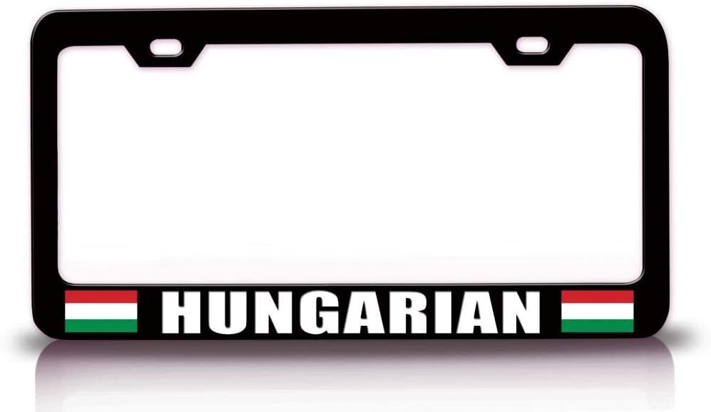 Hungarian Flag Metal Car SUV Truck License Plate Frame Bl t76