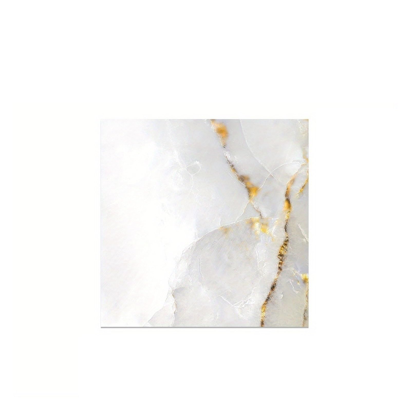 Stick On Tiles 12PCS White Marble Gold Cracked Pattern Thickened Crystal Tile Stickers Moisture Resistant Waterproof Scratch Resistant Self-Adh(SJ-ADLS(12P20) 001-CC)