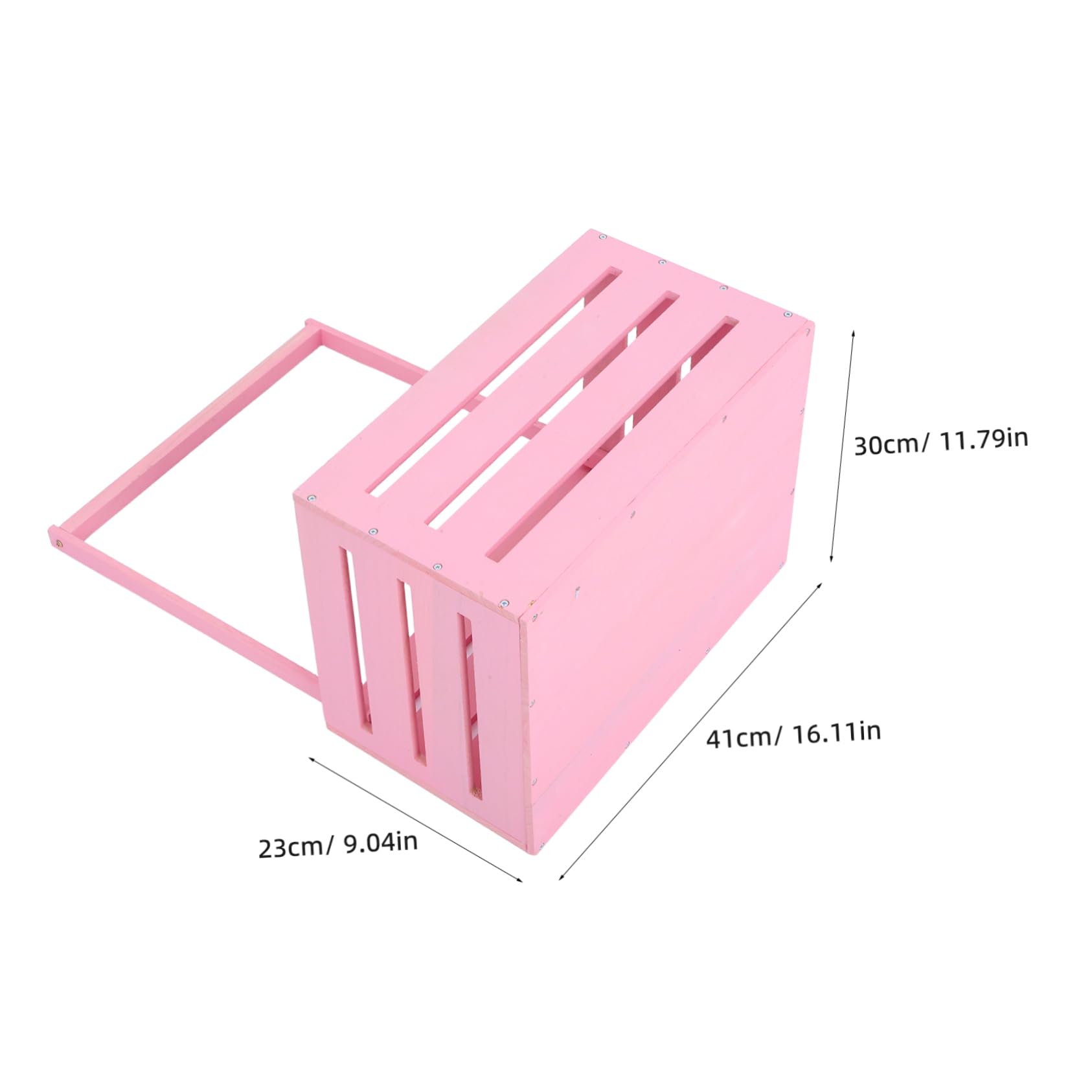 Cesta de Madera con Asa Rosa para Baby Shower y Almacenaje