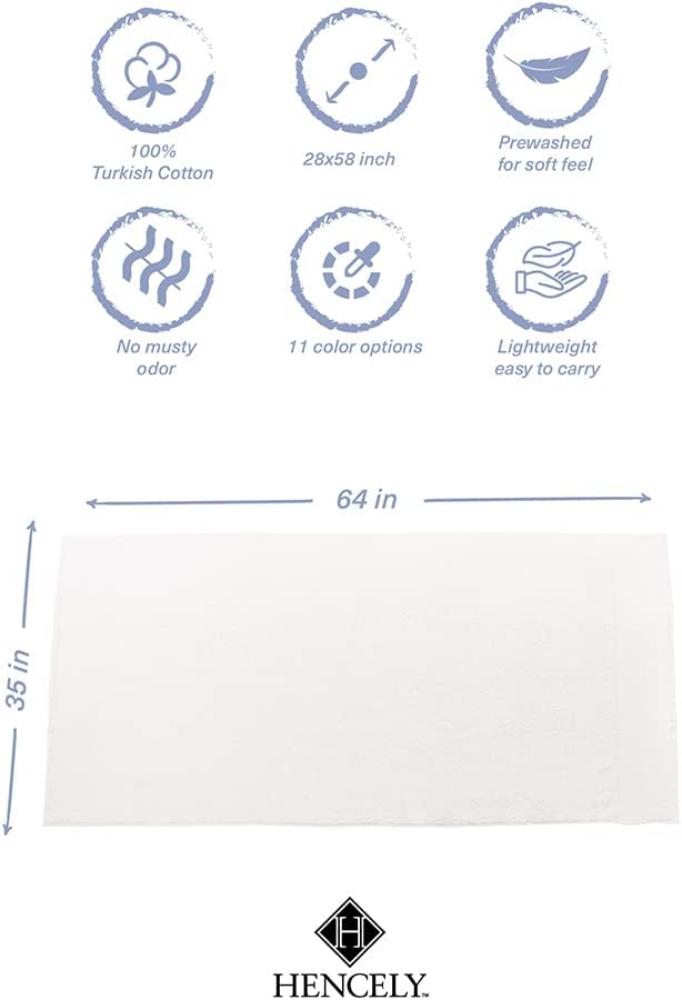 Hencely Premium Bath Towel Set of 4-28x58 Inches - High Absorbency, Quick Drying - 100% Soft Turkish Cotton Towels - Ideal for Home, Bathroom, Hotel, Spa, and Gym - Ivory