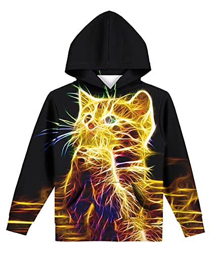 Hgvoetty Unisex Boys Girls Hoodies 3D Printed Hooded Sweatshirts for Kids Pullovers with Pockets 6-15 Years