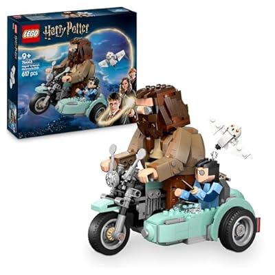 LEGO Harry Potter Viaje en Moto de Hagrid y Harry - Moto de Juguete con Sidecar y Figura de Hedwig la Lechuza - Regalo de Cumpleaños para Niñas y Niños de 9+ Años y Fans del Mundo Mágico 76443