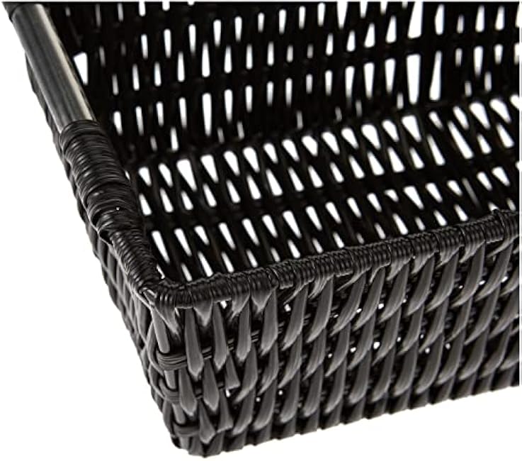 Whitmor 6500-2712-BLK Rattique Small Shelf Black Tote Basket