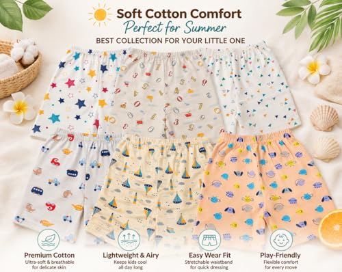 Image of Tinchuk Hoseiry Cotton Boy's Regular Shorts Pack of 6 - Assorted Mix Print
