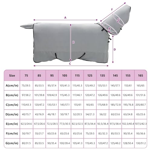 Manta impermeable para caballo transpirable y resistente al viento 7