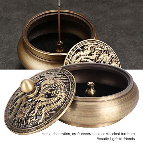 Incense Burner Holder, Antique Brass Dragon Incense Cone Burner With Incense Stick Holder For Cone Incense, Charcoal Disc, Coil Incense, 3.5 X 2.4In #TOP1