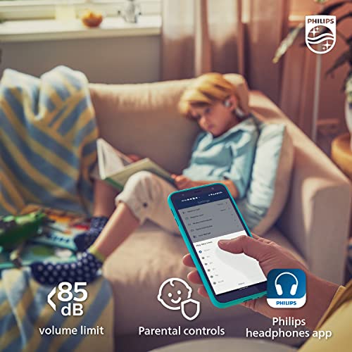 Image of PHILIPS Kids Open-Ear Bone Conduction Bluetooth Headphones with Internal Microphone and Parental Controls, Gray, TAK4607GY