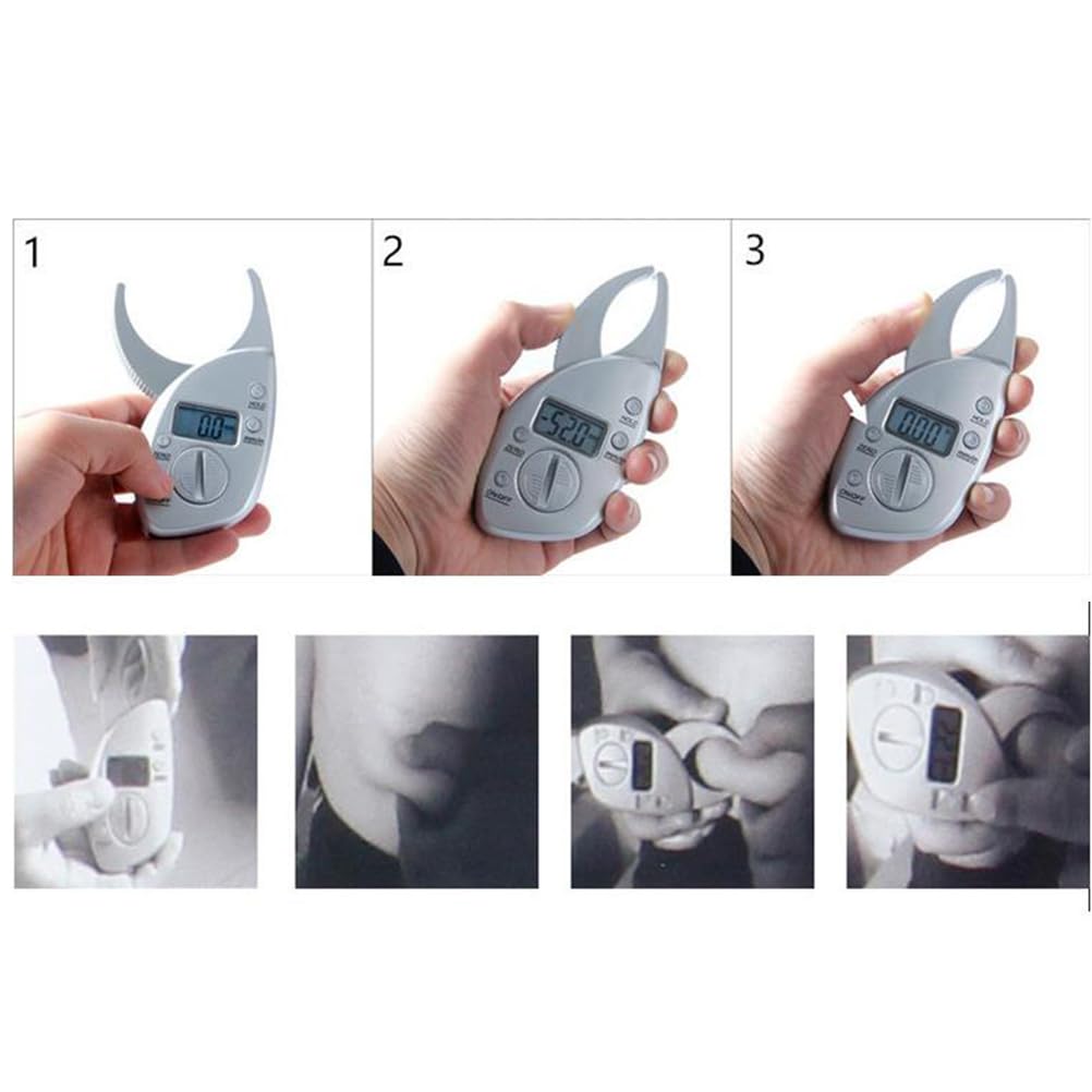 Healifty Calibrador De Grasa Corporal Portátil Con Pantalla Lcd Precisa Herramienta De Medición De Pliegues De Piel Para Salud Y Fitness 4.5 Pulgadas