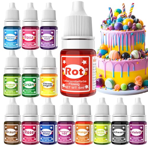 Colorante Alimentario - 15 Colores Colorantes Alimentarios Liquid Set Alta Concentración para Repostería, Decoración de Tartas