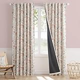 Vangao Pink Nursery Curtains for Girls Room Floral Blackout Dorm Curtains 84 Inch Length Farmhouse Drapes for Bedroom Room Darkening Flower Patterned Window Treatment for Kids Set of 2