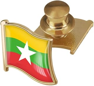 Country Flag Backs Locking Pin Keepers Locking Clasp Pin Badge International Travel Brooch Metal Alloy Souvenir Pin 0.75x0.7 Inch Small Pin