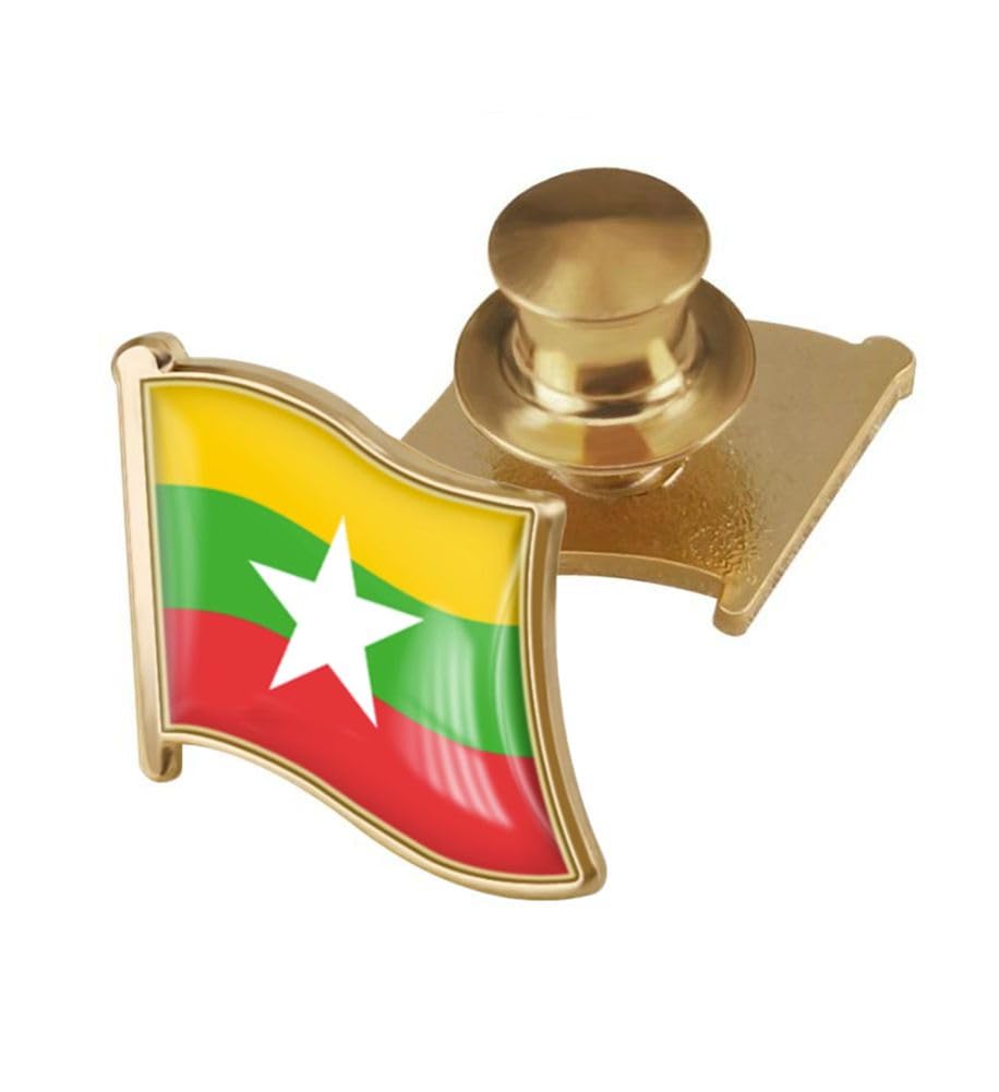vmcoatdu Country Flag Backs Locking Pin Keepers Locking Clasp Pin Badge International Travel Brooch Metal Alloy Souvenir Pin 0.75x0.7 Inch Small Pin