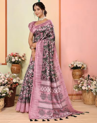 Yashika Damen Kunst Seide bedruckt mit Quasten unbestickt Bluse Material Stil... - Bild 10 von 13