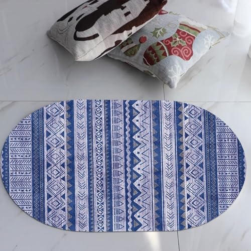 Alfombra ovalada lavable de fácil limpieza para comedor libre de manchas 4