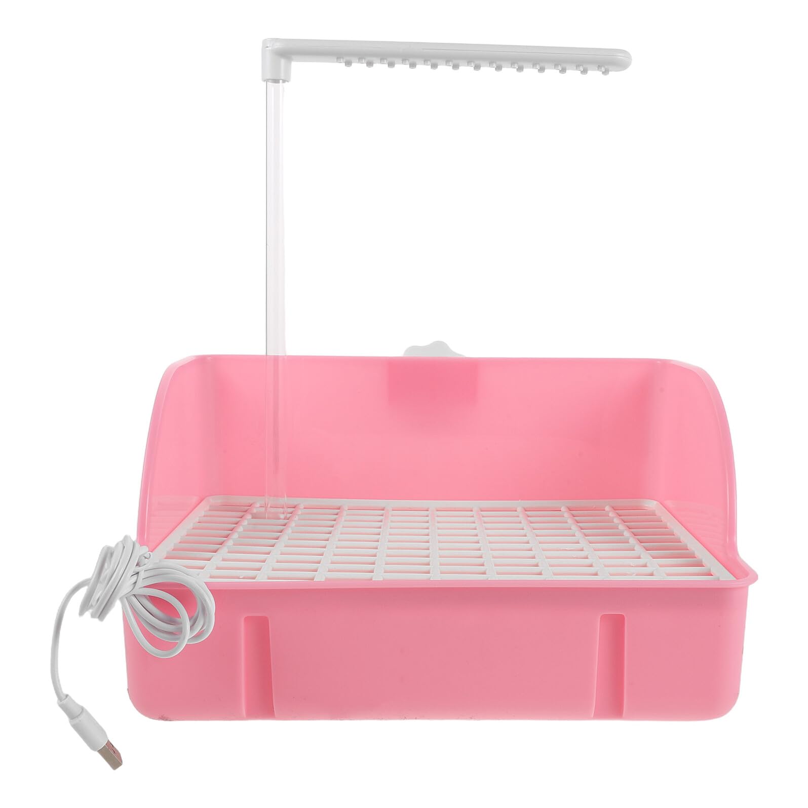 Abaodam Vasca da Bagno Sospesa per Pappagalli Circolazione Acqua Silenziosa, Accessorio per Gabbia Uccelli Piccoli, Contenitore Bagno per Animali Domestici Rosa, Facile da Installare