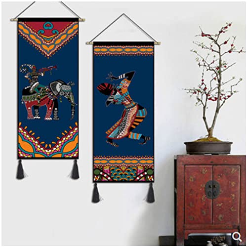 B&B wandtapijten, kwastjes kunst tapijt, woonkamer achtergrond muur opknoping, hal trap opknoping schilderij 45x120cm - Image 4