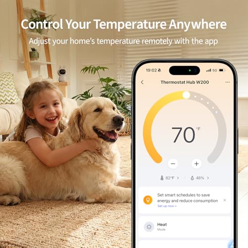 Image of Aqara Smart Thermostat W200 with Apple Adaptive Temperature & Clean Energy Guidance, 4 inch Touchscreen, Matter Controller, Built-in Radar Sensor, Works with Apple Home, Siri, Google Assistant, Alexa