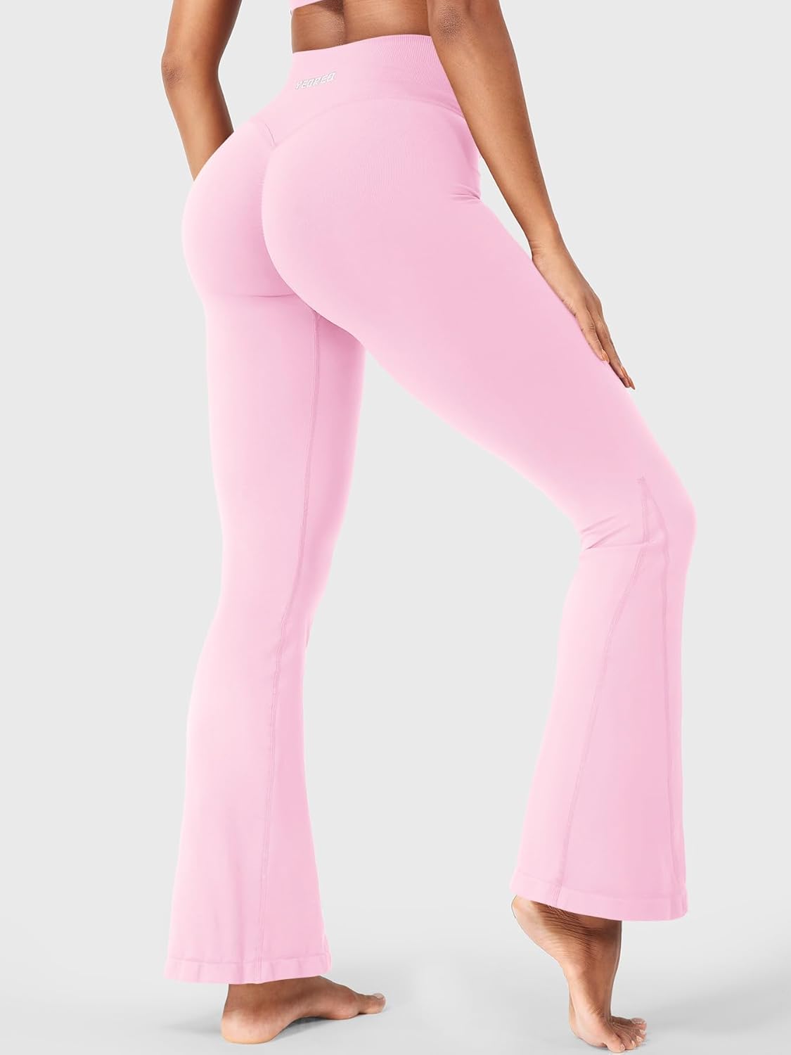 YEOREO Workout Mini Flare Leggings for Women Hidden Scrunch High Waisted Seamless Gym Leggings Brinklie 30" Yoga Pants - Image 4