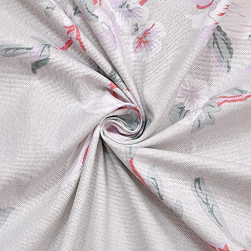 Image of LINENWALAS Cotton Back Tab /Apron Semi Sheer Curtains Semi Sheer Curtains For Door Set Of 2, Linen Textured Doors For Home Decor, Hangs Elegantly With Back Loops (4.5Ft X 7.5 Ft, Vintage Floral)