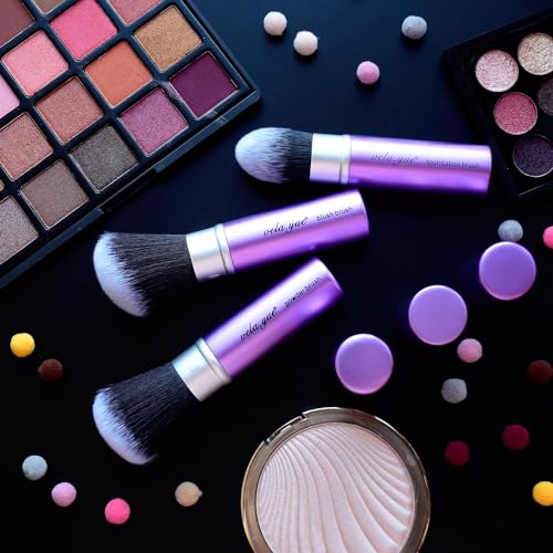 Vela.Yue Retractable Blush Brush Angled Face Powder Bronzer Travel Kabuki Makeup Brushes - Image 4