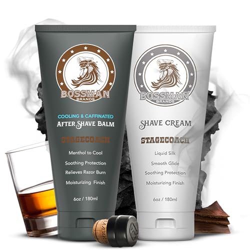 Bossman Silk Lotion Shaving Cream &amp; Cooling Aftershave Combo (Stagecoach)