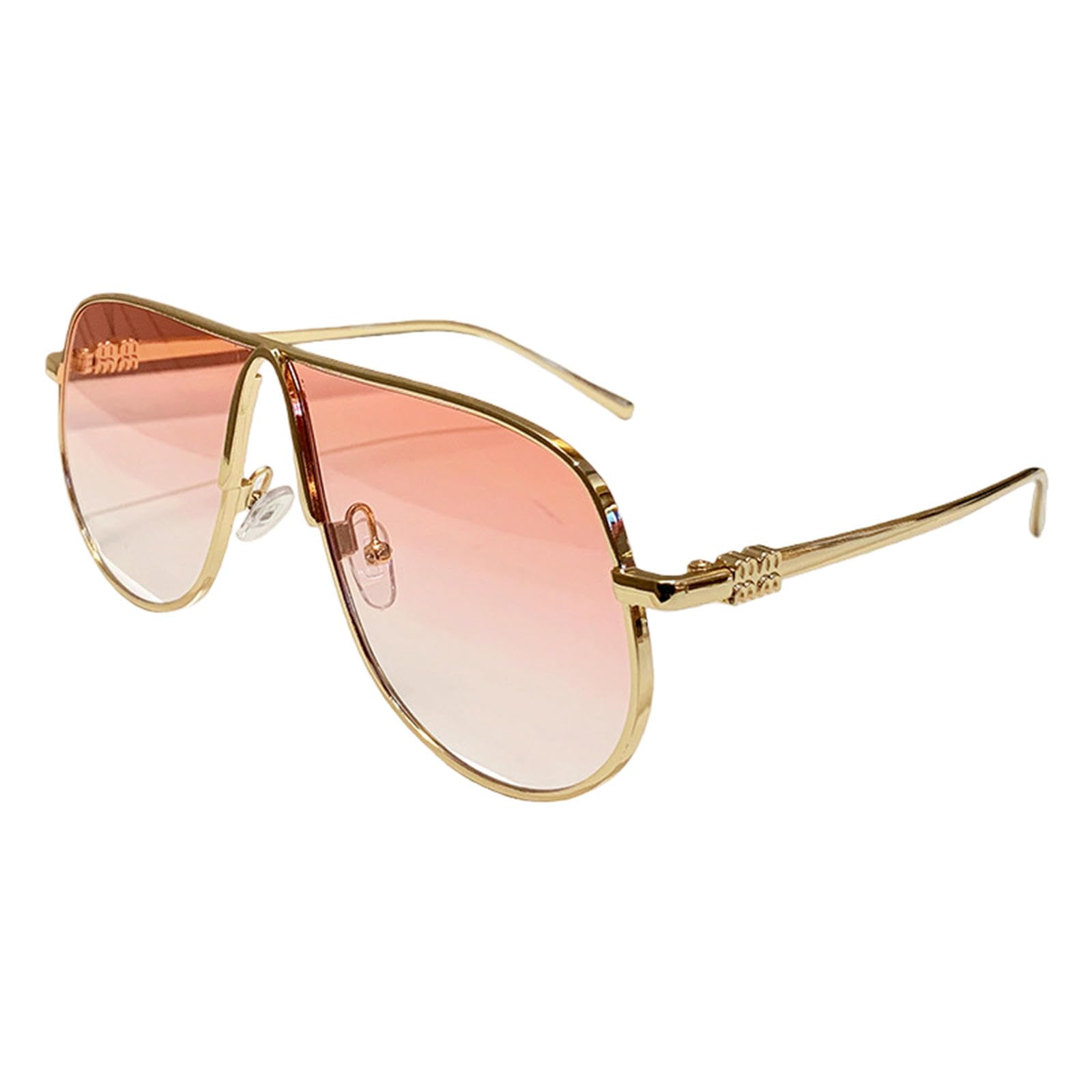 Gyios Sunglasses Mens Vintage Oversized Metal Women Fashion Gradient Men Shades Punk Sun Glasses
