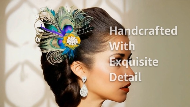 Amazon.com: Yokawe Peacock Feather Hair Clip 1920s Fascinator with