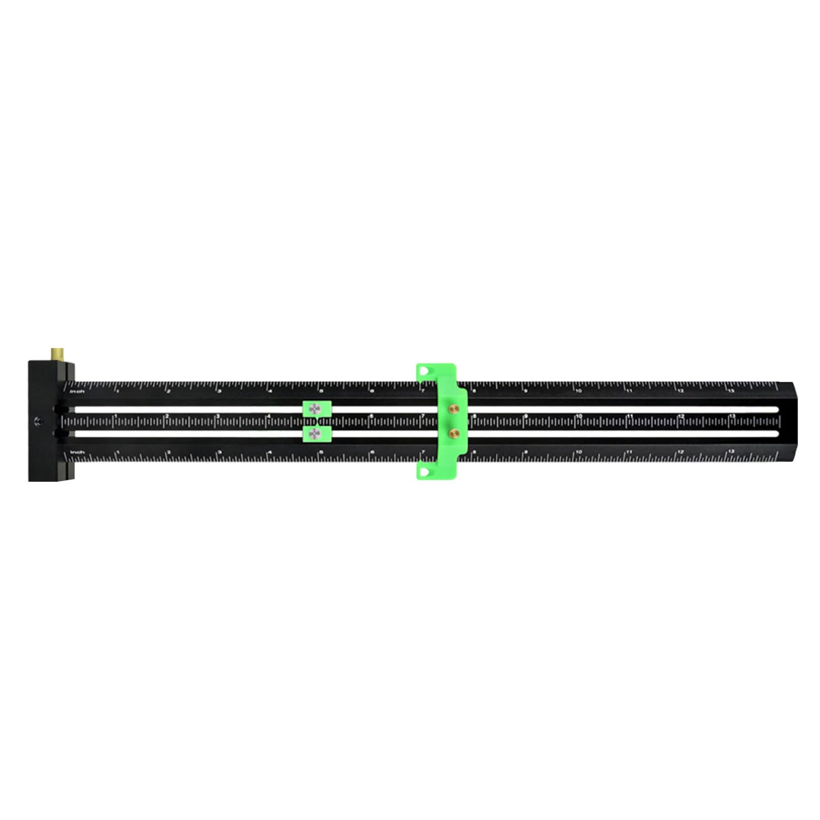Metric/Inch T Shape Marking Gauge Multifunction Scribing Marking Ruler Double Line Ruler Limit with Needle Double Line Scriber