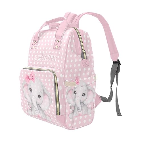 Miniatura 4 de XOZOTY Imprimir Silver Shine Bolsas de pañales Mochila con nombre Bolso de bebé personalizado Bolsa de pañales de enfermería Regalos, Personalizado