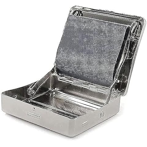 Automatic Rolling Box，78mm Cigarette Rolling Machine ，Manual Cigarette Tobacco Rolling Machine Portable Metal Box for Rolling Tobacco, Smoking Roller and Storage Case (Silvery) Cover