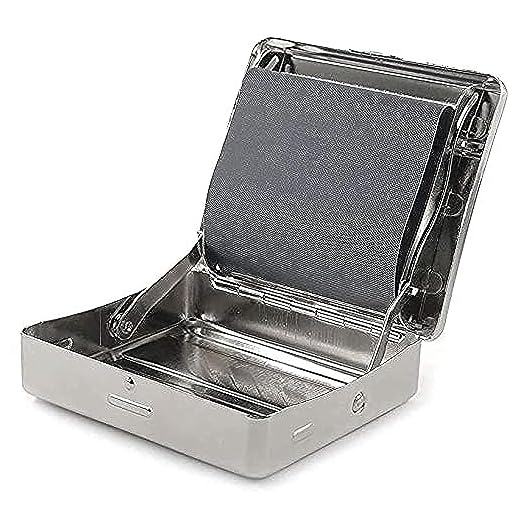 Automatic Rolling Box,78mm Cigarette Rolling Machine ,Manual Cigarette Tobacco Rolling Machine Portable Metal Box for Rolling Tobacco, Smoking Roller and Storage Case (Silvery)