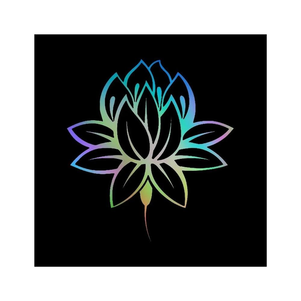 Auto Accessory Lotus Flower Buddhism Buddha Meditation Custom Stickers On Motorcycle(Laser,20cm)
