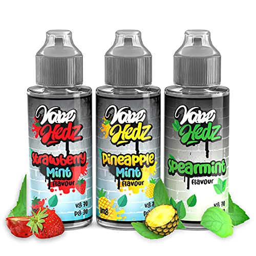 Vape-Juice-No-Nicotine-Triple-Pack-Fruit-E-Liquid-100-ml-E-Juice-Vape-Fluid-7030-Ratio-Vape-Kit-Gift-for-Men-and-Women-300-ml-Short-Fill-E-Cigarette-Vape-Liquid-No-Tar-Or-Tobacco
