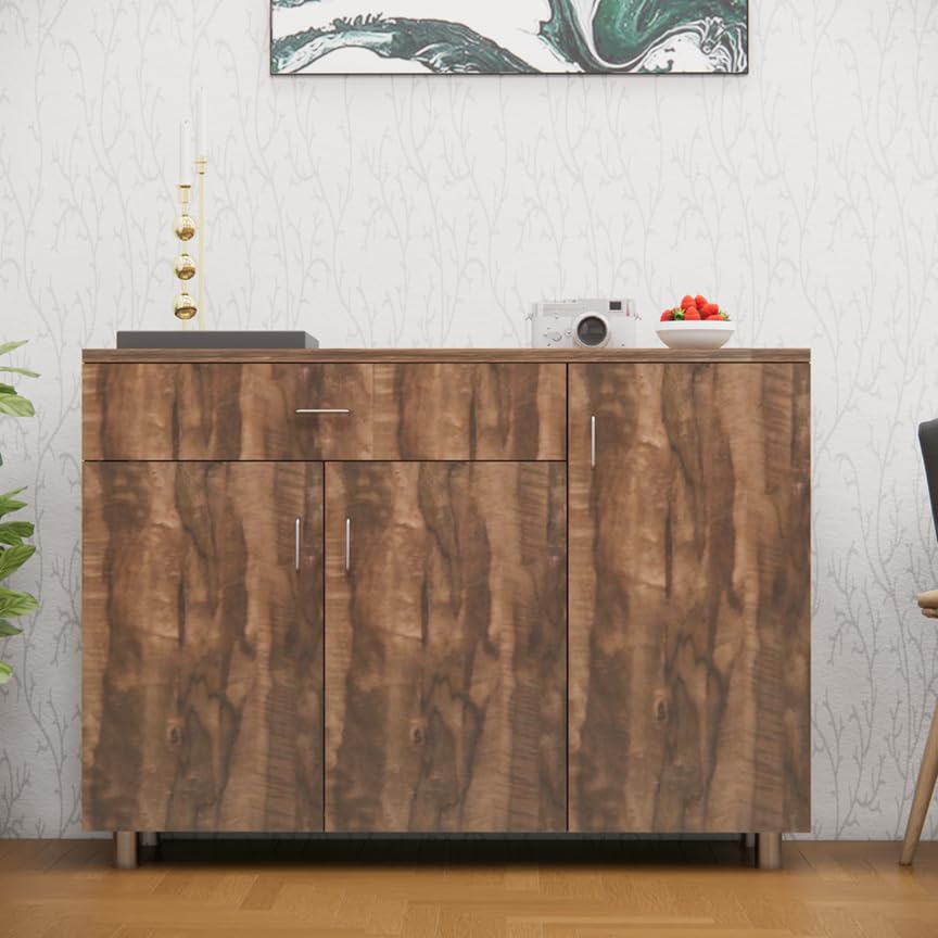 Furnesta 3 Door with Drawer Storage Unit with Termite Resistance Free Installation Engineered Wood Kitchen Cabinet (Finish Color - Coachwood Brown, Pre-Assembled)-image-23