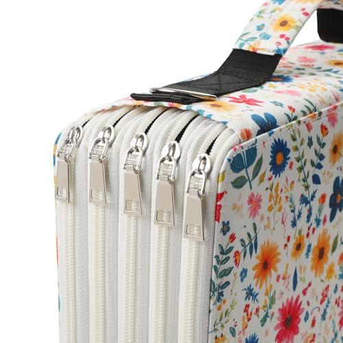 Image of 500 Individual-Slot Colored Pencil Organizer with Zipper - Durable Fabric Art Storage Bag for Painters and Artists