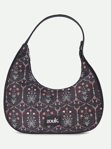 Image of ZOUK Pixi Small Shoulder Bag | Vegan Leather Evening Bag for Women with Shoulder Strap, Zip Closure & Water-Resistant Lining | Stylish Handcrafted Purse |