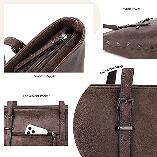 Image of KL928 Handbag for Women Tote Bag PU Leather Large Shoulder Bag Top Handle Satchel Purses 2Pcs Set