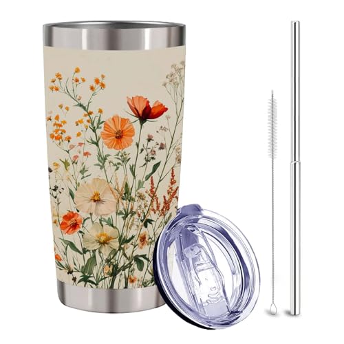 Floral Vacuum-Insulated Stainless Steel Tumbler