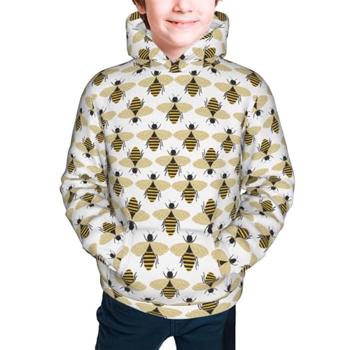 Honey Bees Kid Hoodies Boys Sweatshirts Girls Pullover with Pocket3