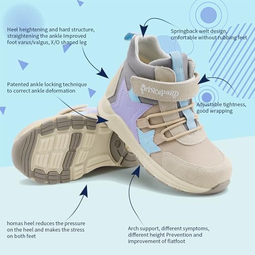 princepard Kids Orthopedic Shoes with Ankle and Arch Support,Breathable and Supportive Sneakers4