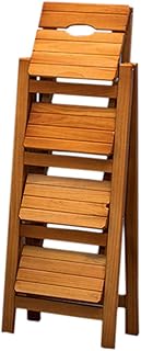 KFDQ Inicio Taburetes, taburete Taburete alto Silla de escalera Asientos Escalera de madera Escalera de 4 peldaños Escalera de tijera Multifuncional Plegable Plegable Biblioteca/Cocina/Oficina Pa