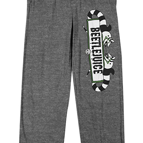 Beetlejuice Sandworms Logo Men's Graphite Heather Sleep Pajama Pants2