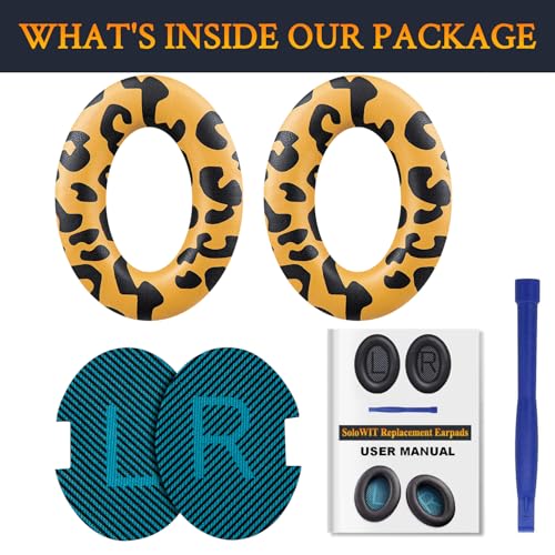 Image of SoloWIT Protein Leather Earpads Cushions for Bose Headphones, Replacement Ear Pads for Bose QuietComfort 15 QC15 QC25 QC2 QC35 /Ae2 Ae2i Ae2w /SoundTrue & SoundLink Around-Ear Series - Tiger Stripes