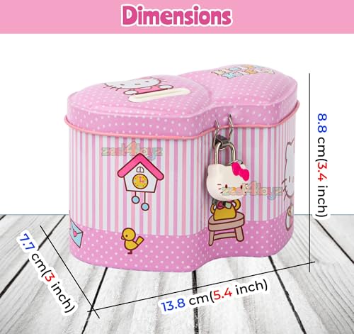 Image of Zest 4 Toyz Money Bank for Kids Metal Piggy Bank with Lock N Key Money Saving Box Gullak Money Box Coin Bank Kids Cash Box Return Gifts