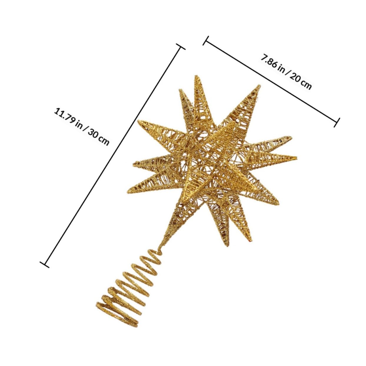 1 Stück Stern Weihnachtsbaumspitze aus Metall Goldfarben Sternförmiger Weihnachtsbaum Anhänger für Party und Fensterdekoration Langlebige Weihnachtsdekoration für Zuhause Büro