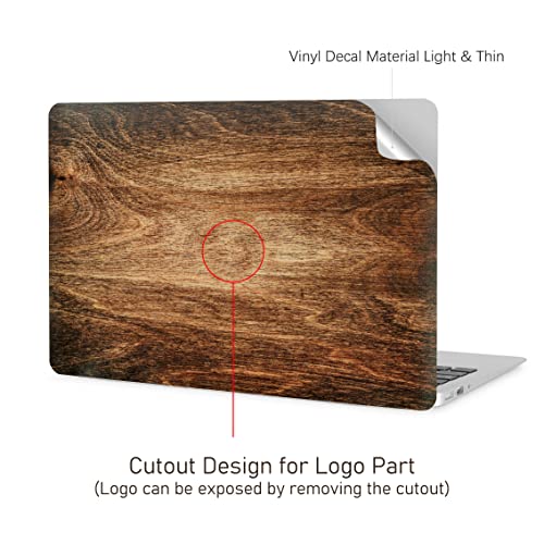 Digi-Tatoo Laptop Skin Compatible with Latest MacBook Air 13.6 inch (Model A2681) - Logo Cutout, Anti-Scratch Full Body Protective Vinyl Skin Decal Sticker Wrap [Wood Texture 2] - Thumbnail 5