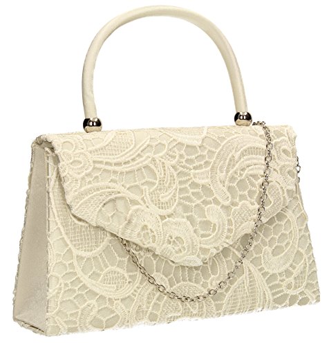 Swanky Swans Jena, Damen Clutch, Off-White (Ivory), 6.5x16x24 cm (W x H L)